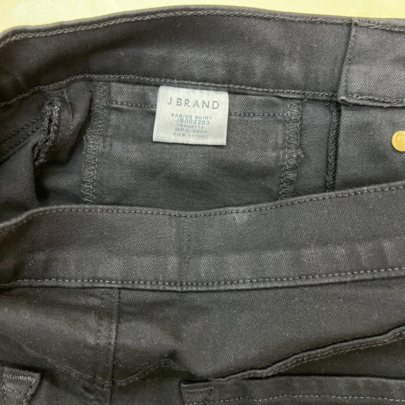 NWOT J BRAND Sabine Mid Rise Mini Vendetta Skirt Black GOLD BUTTON RARE UNIQUE - Picture 6 of 7